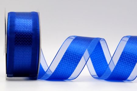 Blaues gezacktes Satinband mit transparentem Mittelteil_K1746-A14